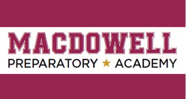 Macdowell preparatory academy logo in red color