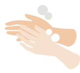Hands rubbing and washing icon with no background